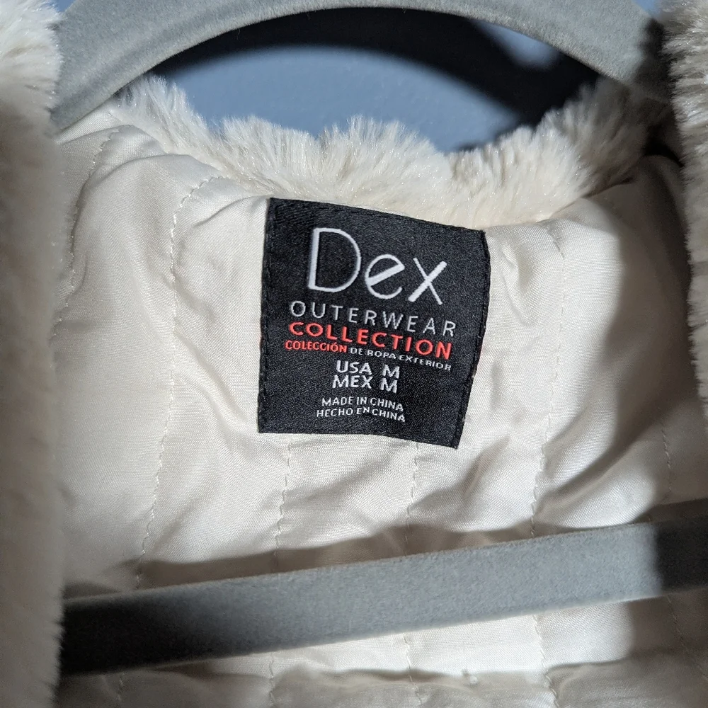 Dex Women's Cream Teddy Jacket with Hood - Picture 2 of 9